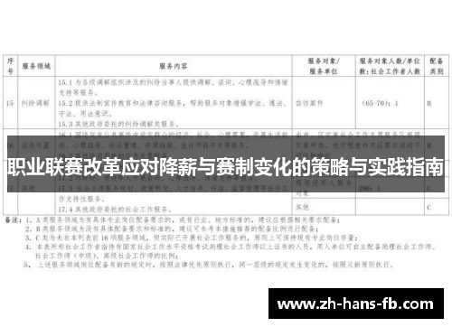 职业联赛改革应对降薪与赛制变化的策略与实践指南